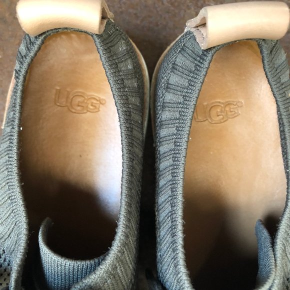 UGG Sidney Grey/Olive Knitted Trainers Sneakers - Picture 10 of 13